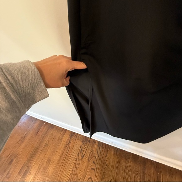 Abercrombie & Fitch Black Stretch Open Back Midi Slip Dress Size Small Petite - Picture 8 of 11